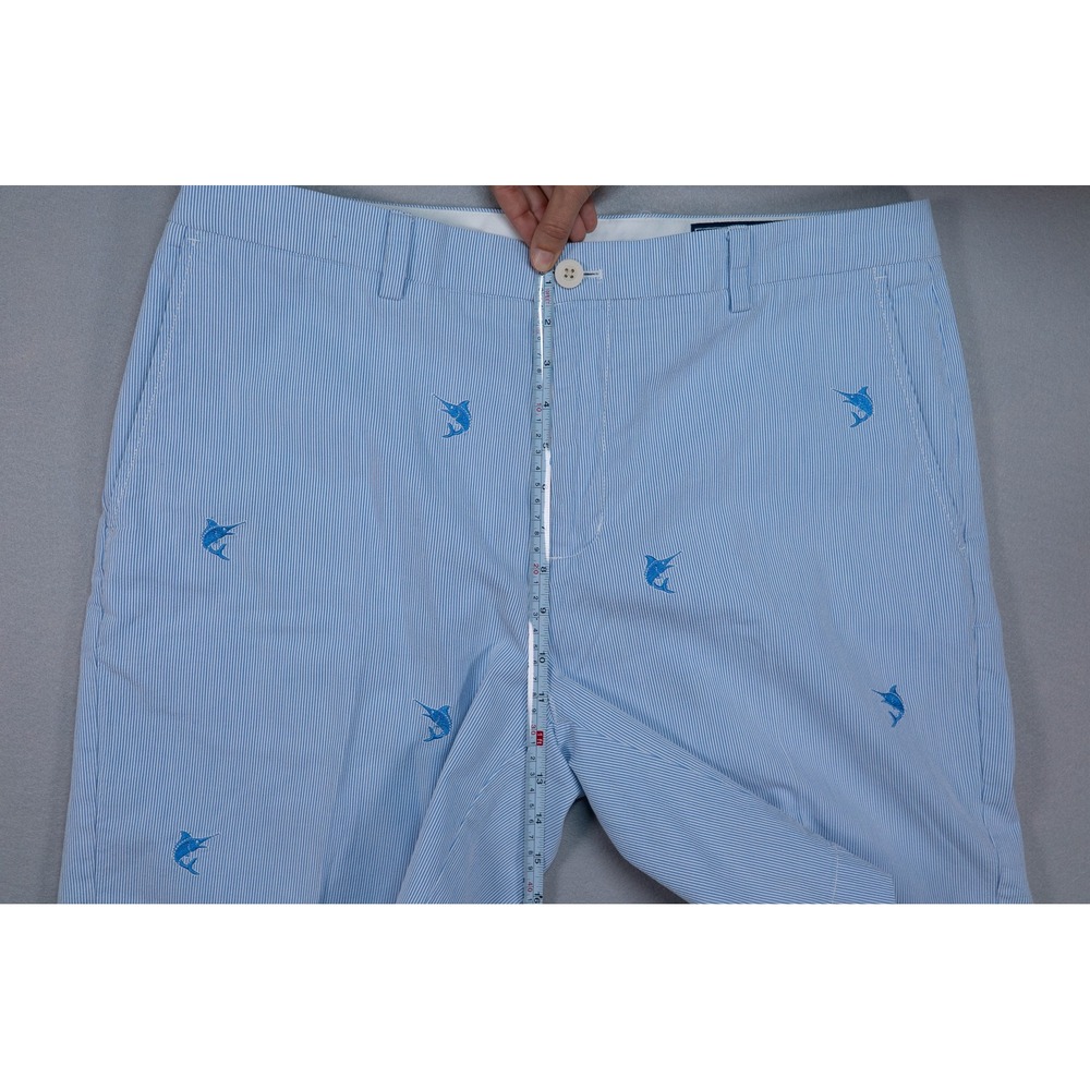 Vineyard Vines Mens 36 Seersucker Marlin Embroidered Chino Shorts Preppy Coastal - Picture 9 of 10